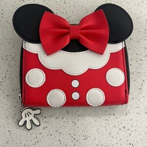 Loungefly Disney Minnie Mouse Black & Red Polka Dot Zipper Wallet
